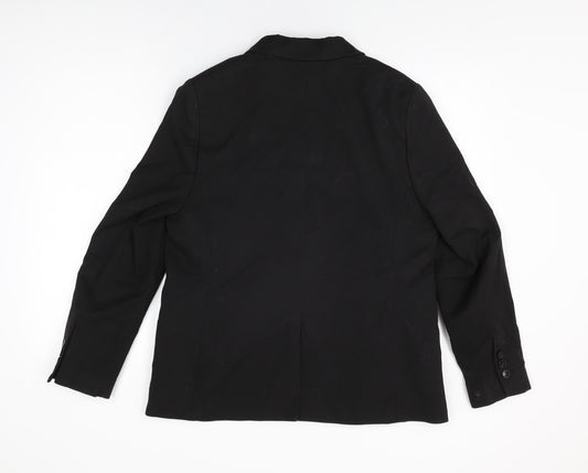 NEXT Womens Black Polyester Jacket Suit Jacket Size 16