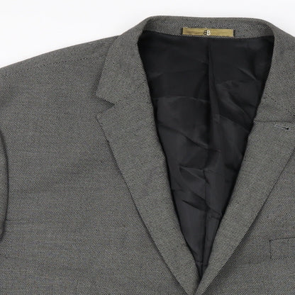 Business Boutique Mens Grey Polyester Jacket Suit Jacket Size 48 Regular