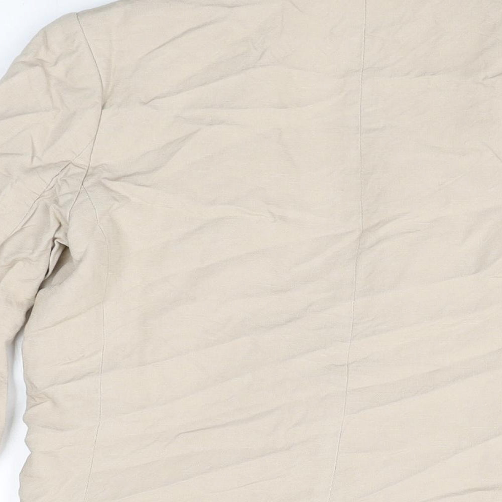 H&M Womens Beige Jacket Blazer Size 6 Button