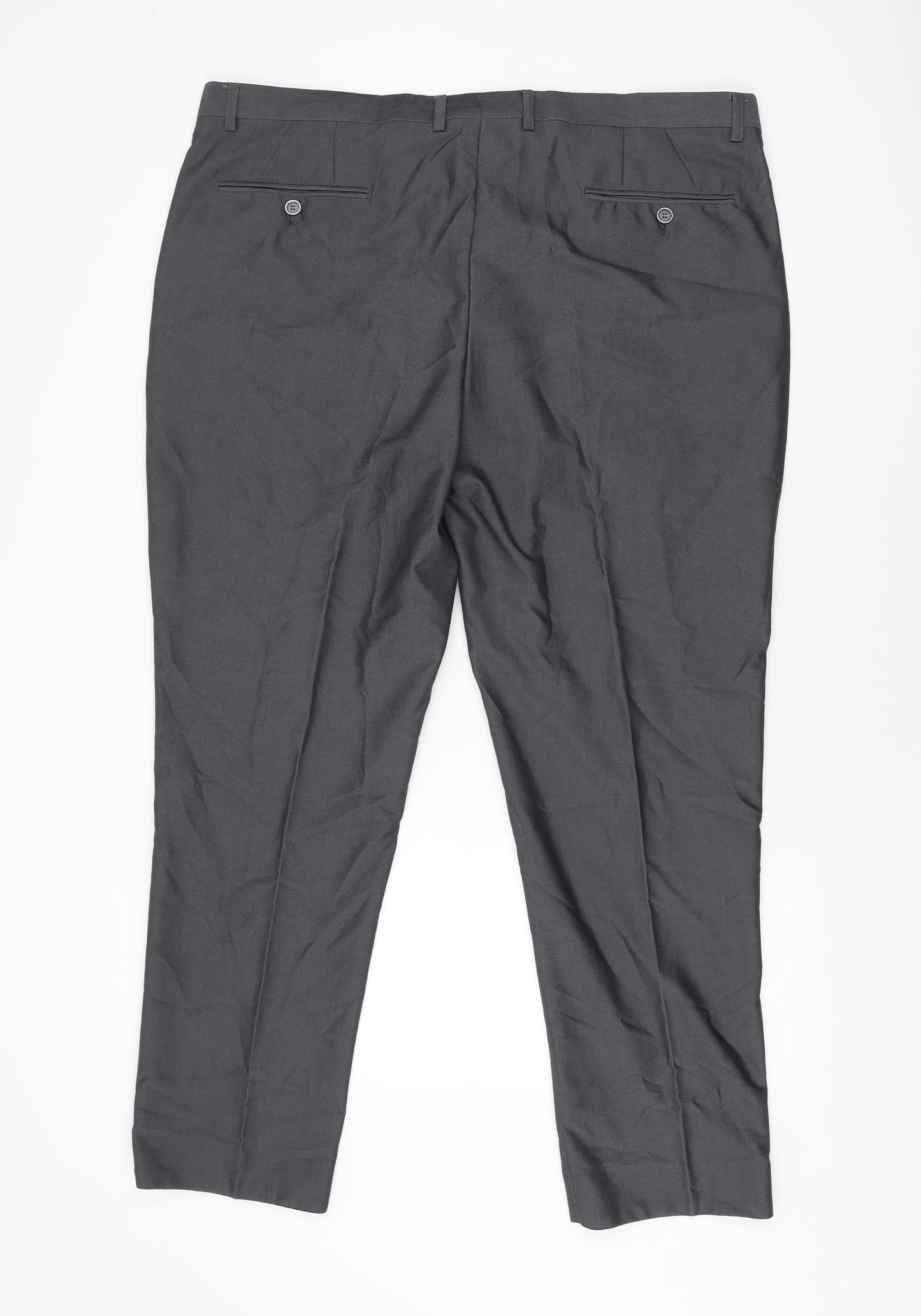 Sawyers & Hendricks Mens Grey Polyester Trousers Size 42 in L30 in Regular Zip