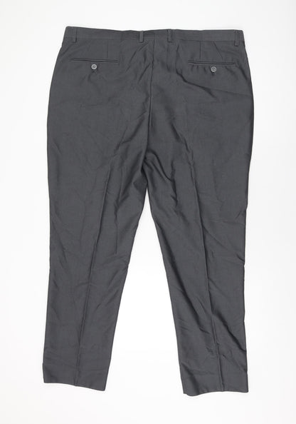 Sawyers & Hendricks Mens Grey Polyester Trousers Size 42 in L30 in Regular Zip