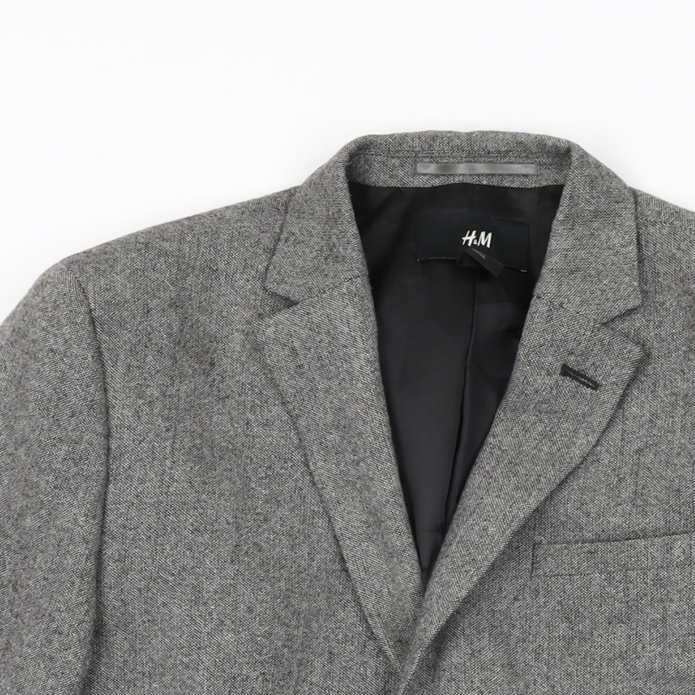 Mens UK Size 36 H&M Regular Grey Suit Jacket