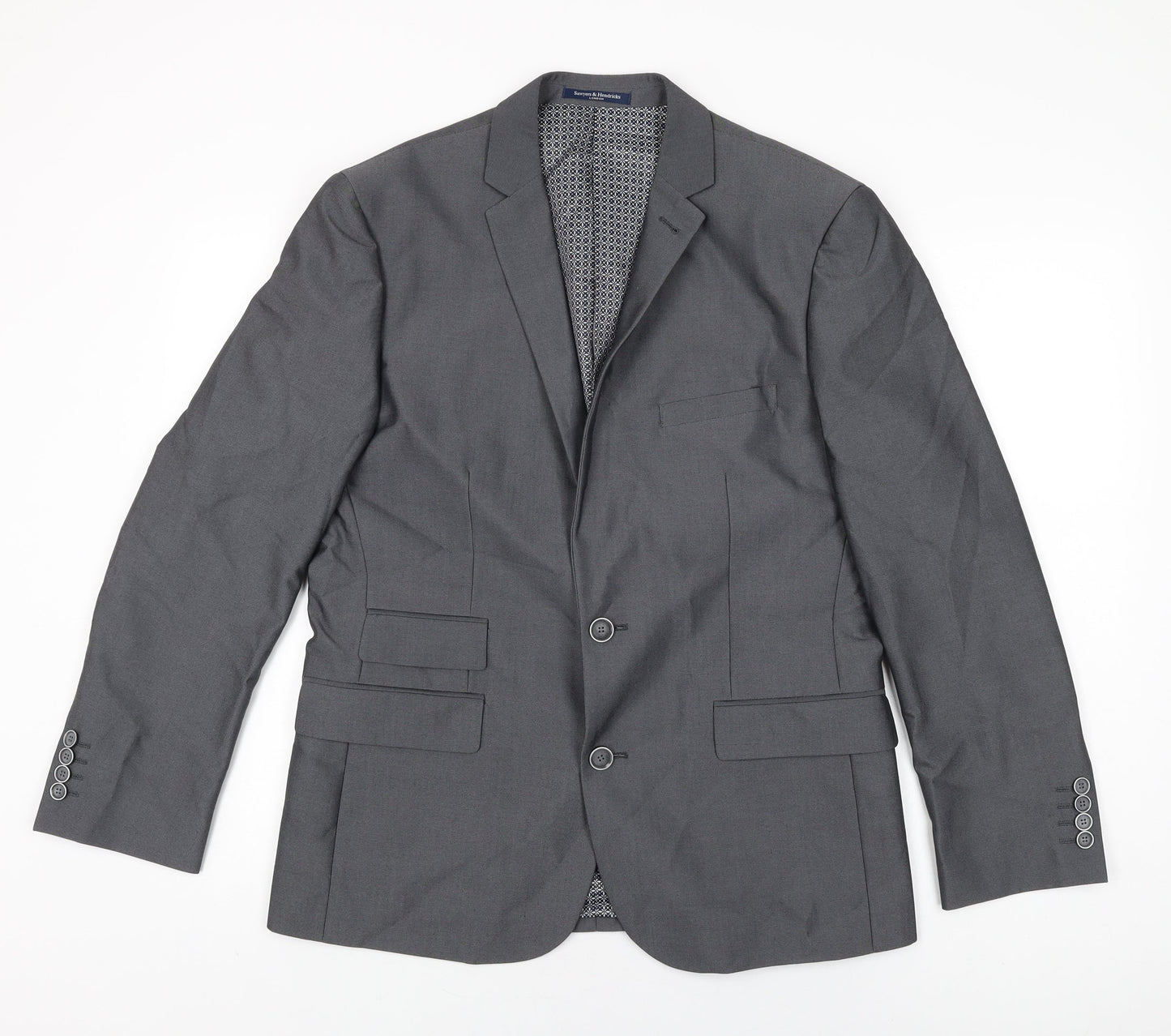 Mens UK Size 40 Sawyers & Hendricks Regular Grey Suit Jacket