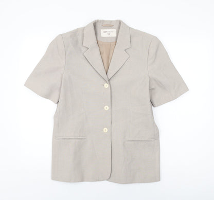 Bonmarché Womens Beige Polyester Basic Button-Up Size 12 Collared