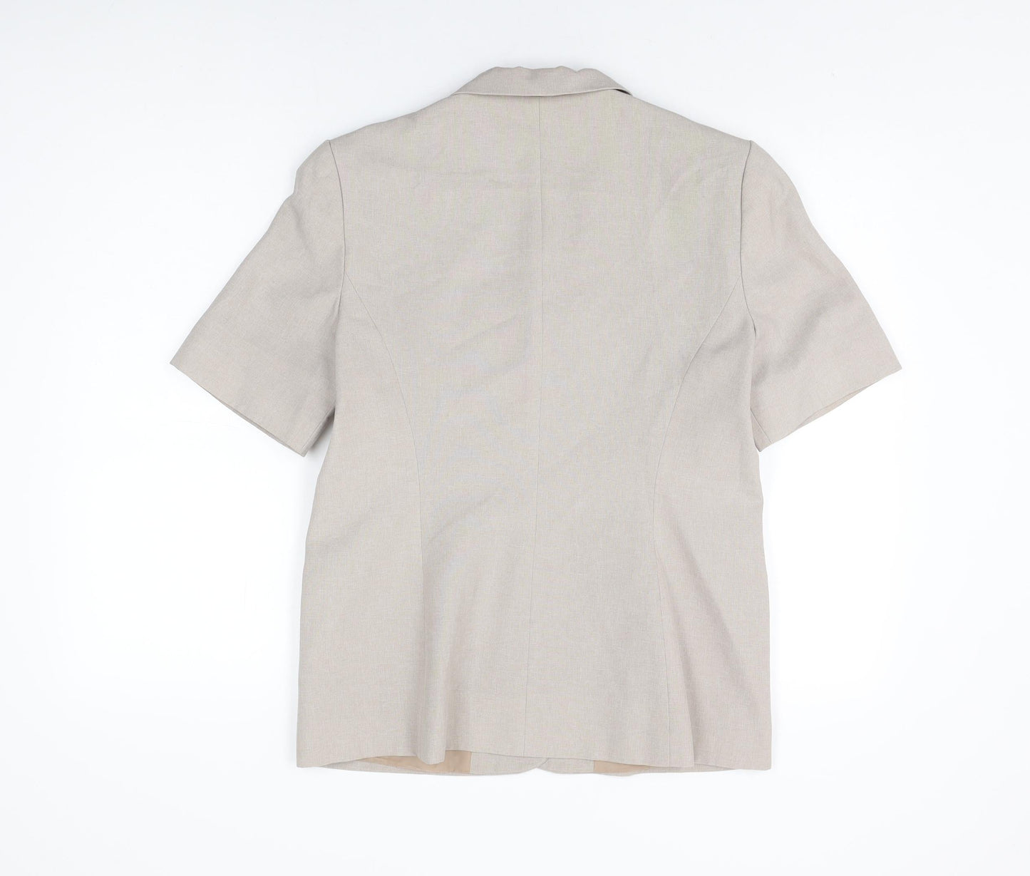 Bonmarché Womens Beige Polyester Basic Button-Up Size 12 Collared