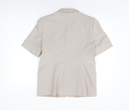 Bonmarché Womens Beige Polyester Basic Button-Up Size 12 Collared