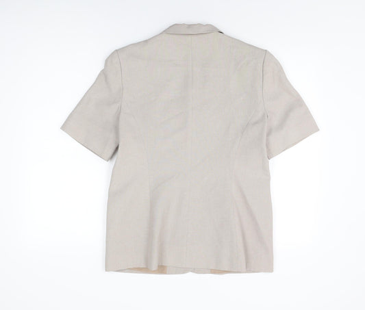 Bonmarché Womens Beige Polyester Basic Button-Up Size 12 Collared