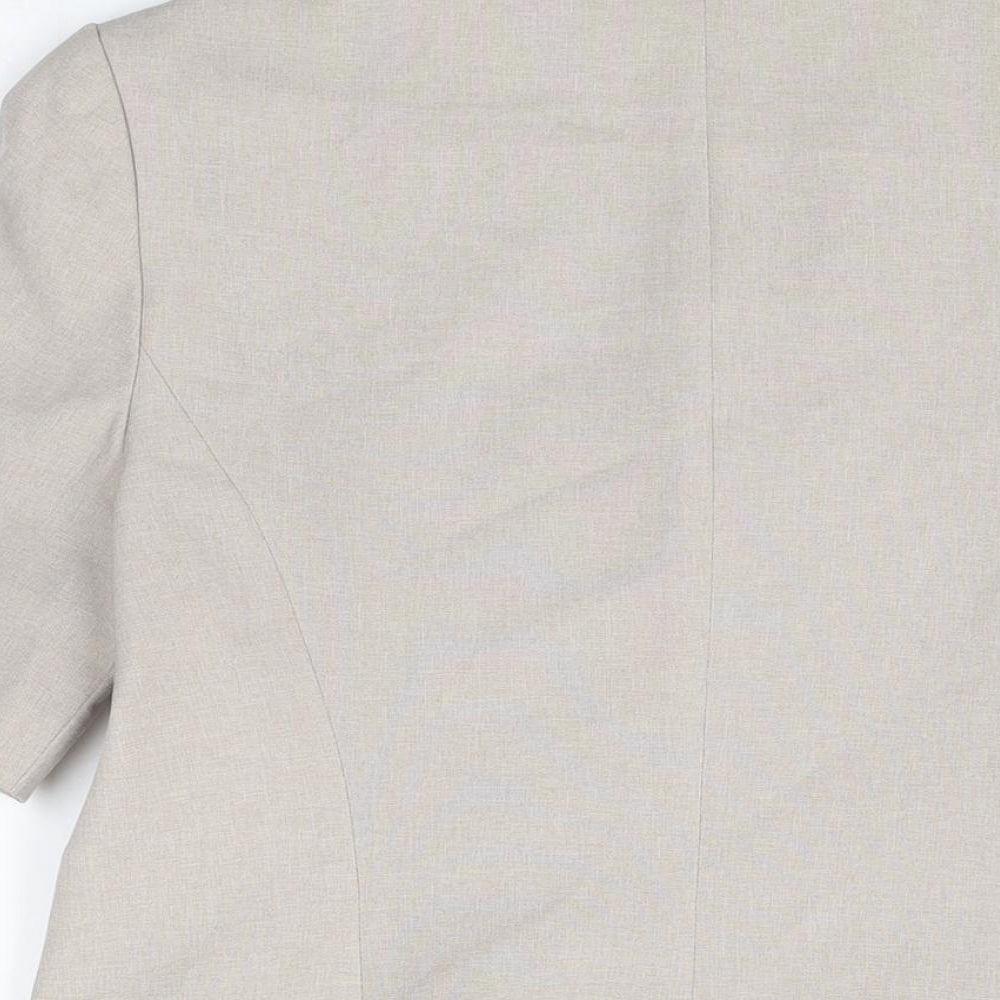 Bonmarché Womens Beige Polyester Basic Button-Up Size 12 Collared