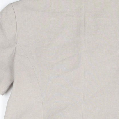 Bonmarché Womens Beige Polyester Basic Button-Up Size 12 Collared