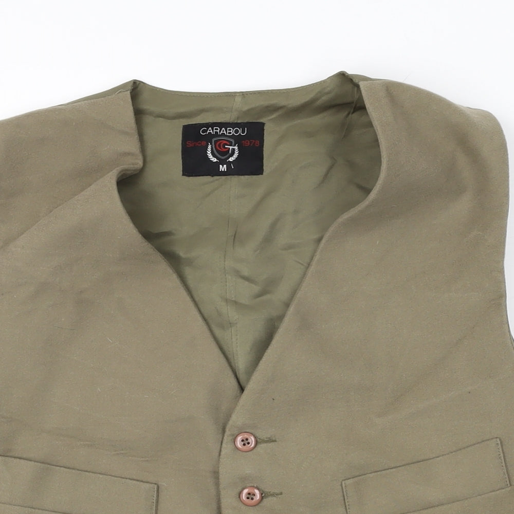 Carabou Mens Green Cotton Jacket Suit Waistcoat Size M Regular