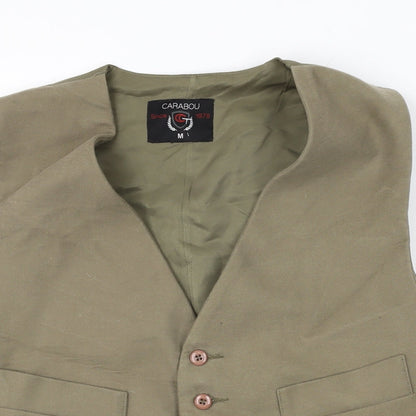 Carabou Mens Green Cotton Jacket Suit Waistcoat Size M Regular