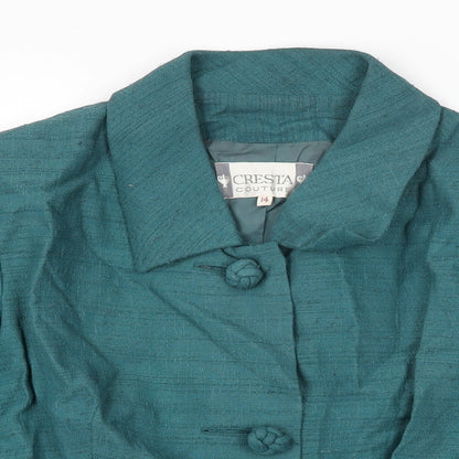 Cresta Couture Womens Green Jacket Size 14 Button