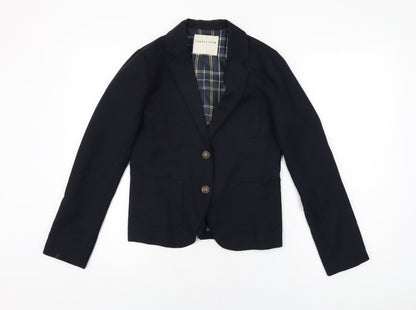 Additional front view of Lowrys Farm boys’ blue jacket blazer, size M, button