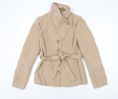 Womens UK Size 10 Et Vous Beige Overcoat