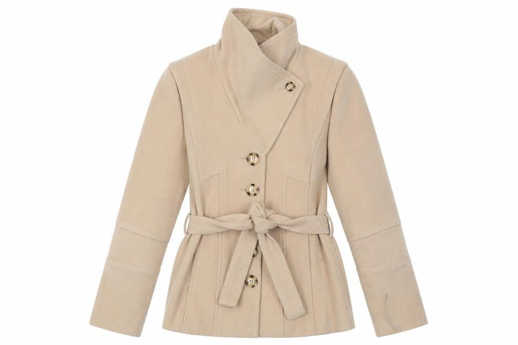 Womens UK Size 10 Et Vous Beige Overcoat