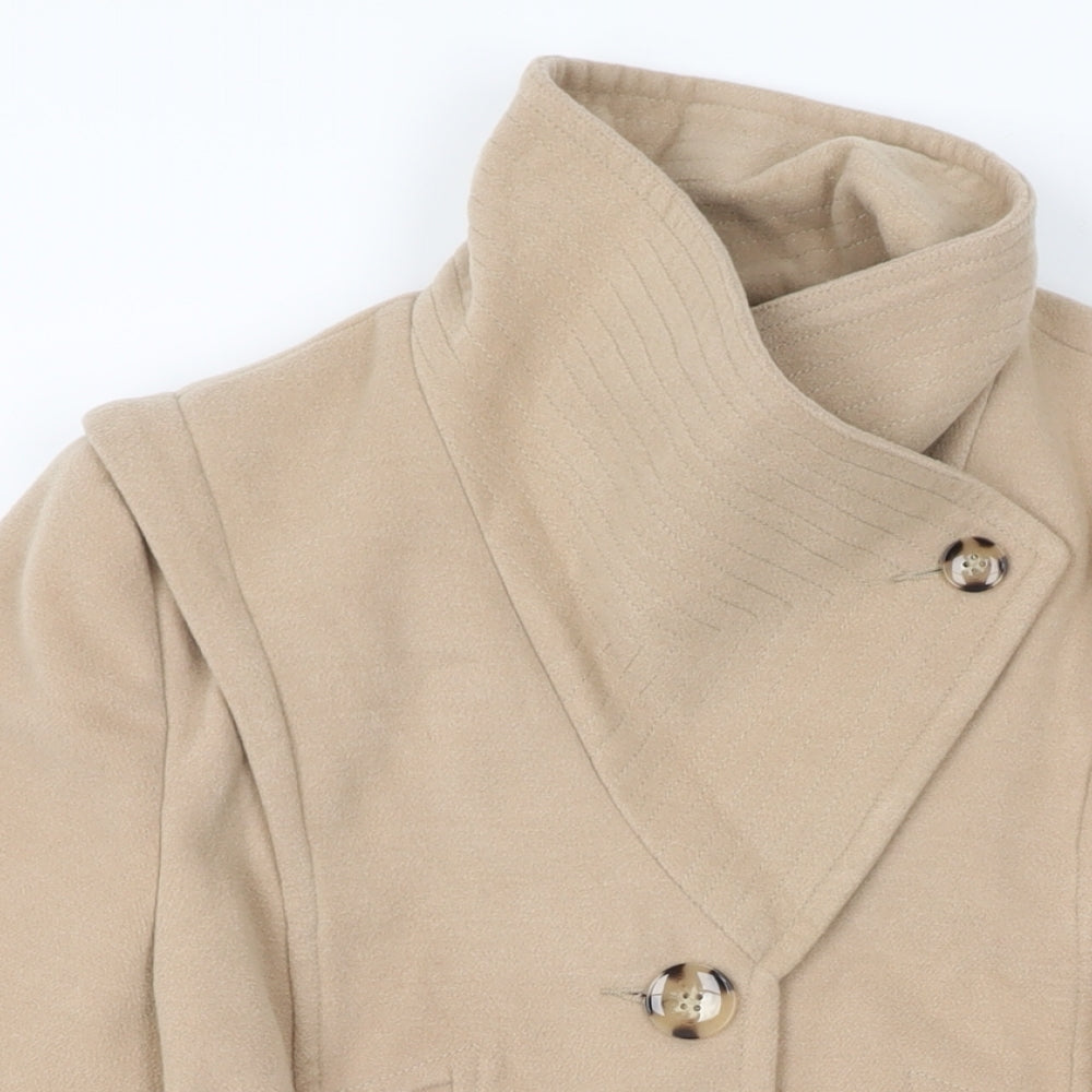 Womens UK Size 10 Et Vous Beige Overcoat