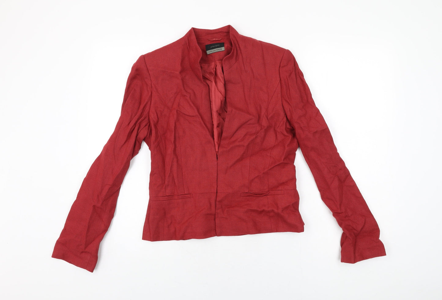 Principles Womens Red Jacket Size 12 Hook & Eye