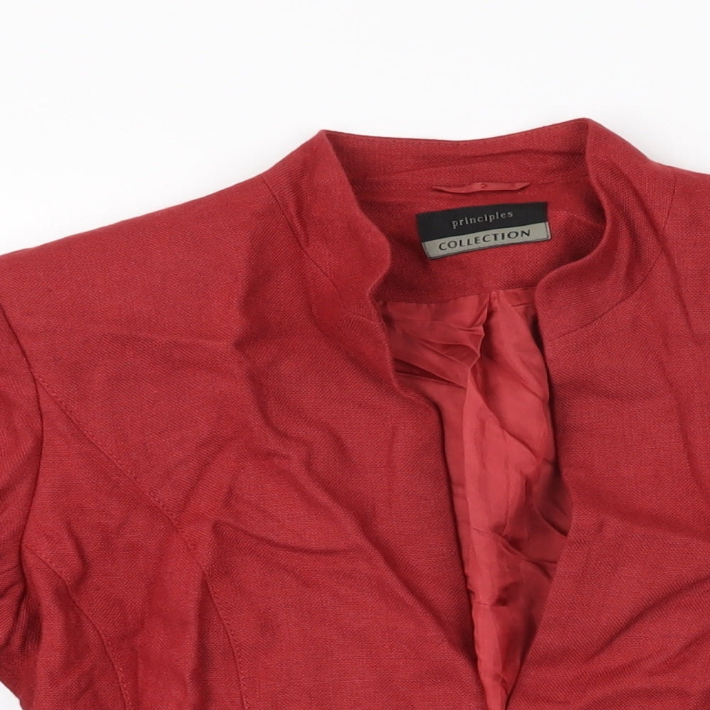 Principles Womens Red Jacket Size 12 Hook & Eye