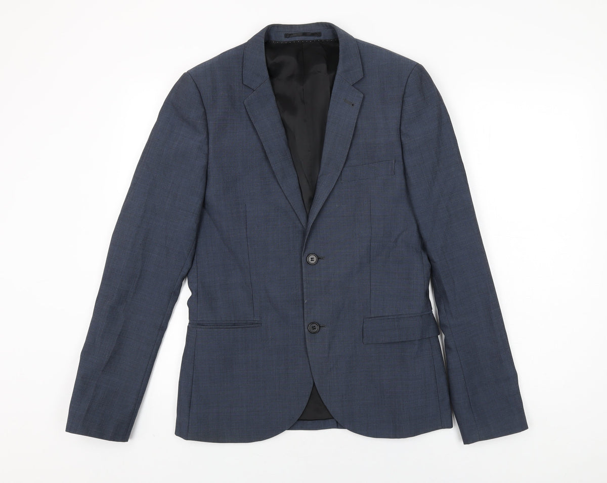 Mens UK Size 36 Topman Regular Blue Suit Jacket