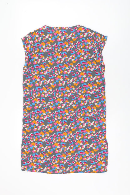 VERO MODA Womens Multicoloured Geometric Polyester Shift Size S Round Neck Pullover