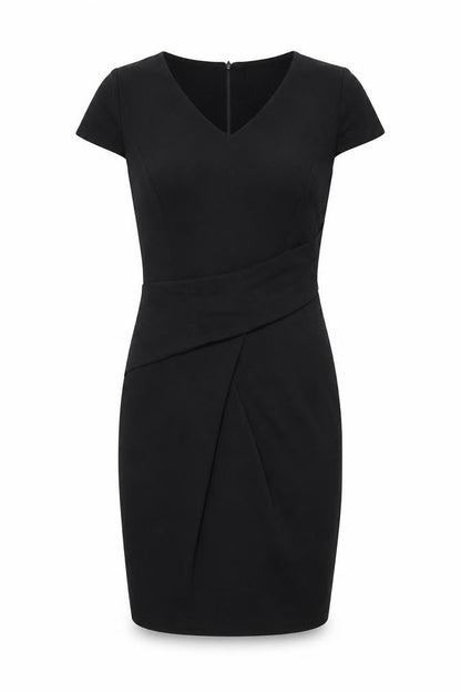 Red Herring Womens Black Polyester Bodycon Size 10 V-Neck Zip