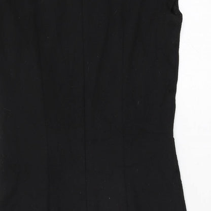 Red Herring Womens Black Polyester Bodycon Size 10 V-Neck Zip