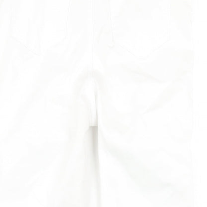 F&F Womens White Cotton Skinny Jeans Size 10 L26 in Regular Zip