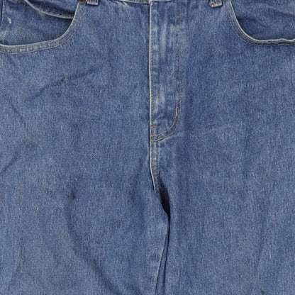 Hutson Harbour Mens Blue Cotton Straight Jeans Size 34 in L30 in Regular Zip