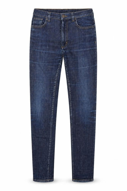 Front view of COS men’s blue cotton skinny jeans, size 29, in, 30-inch leg regular zip