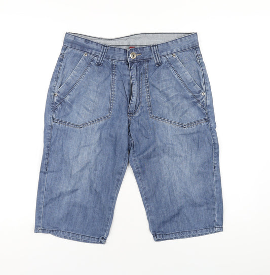 Denim & Co. Mens Beige Cotton Bermuda Shorts Size 30 in L14 in Regular Zip