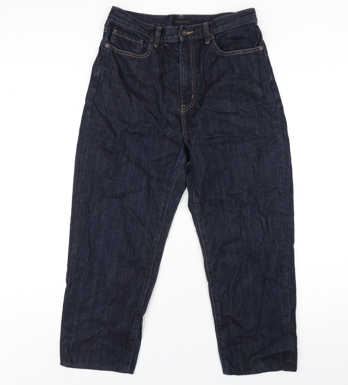 Uniqlo Mens Blue Cotton Tapered Jeans Size 29 in L25 in Regular Zip