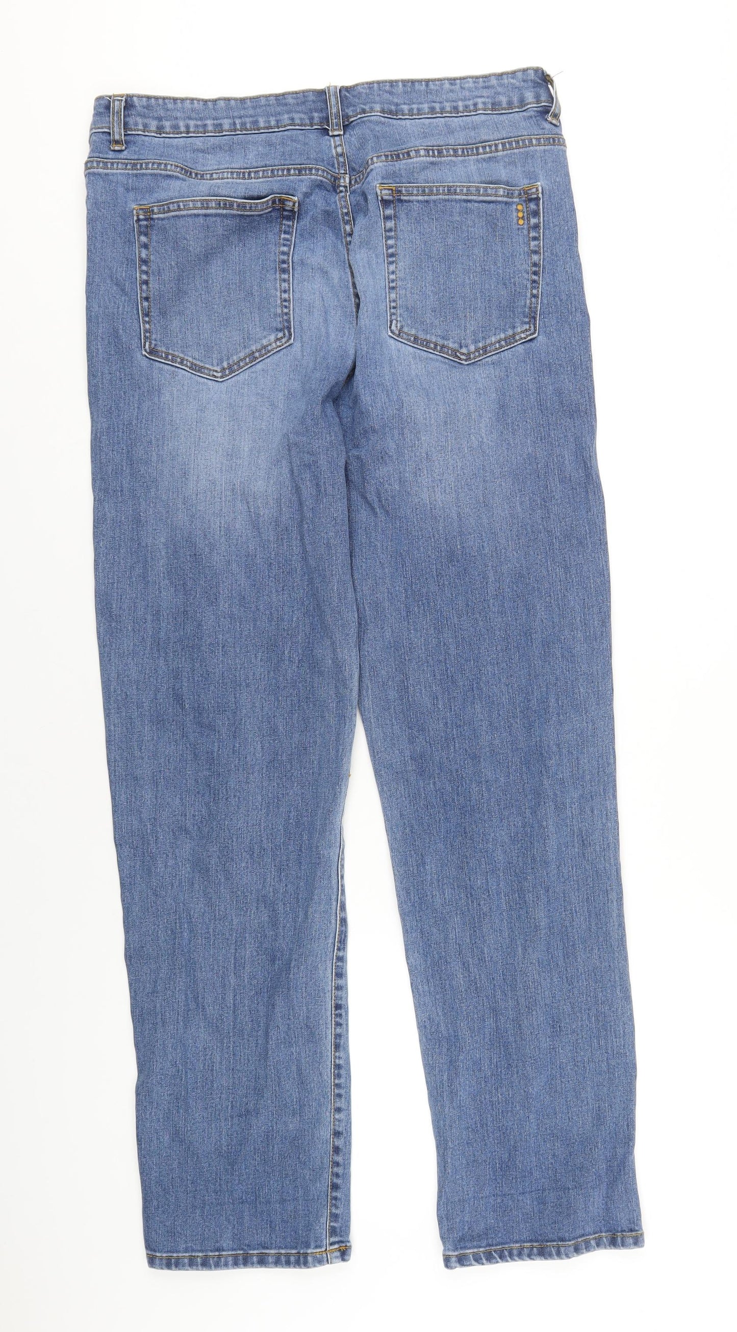 Kin Mens Blue Cotton Straight Jeans Size 36 in L32 in Regular Zip