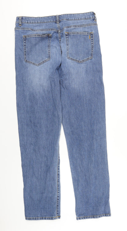 Kin Mens Blue Cotton Straight Jeans Size 36 in L32 in Regular Zip