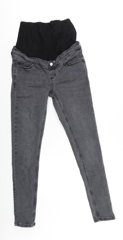 Topshop Womens Grey Cotton Skinny Jeans Size 28 in L34 in Regular