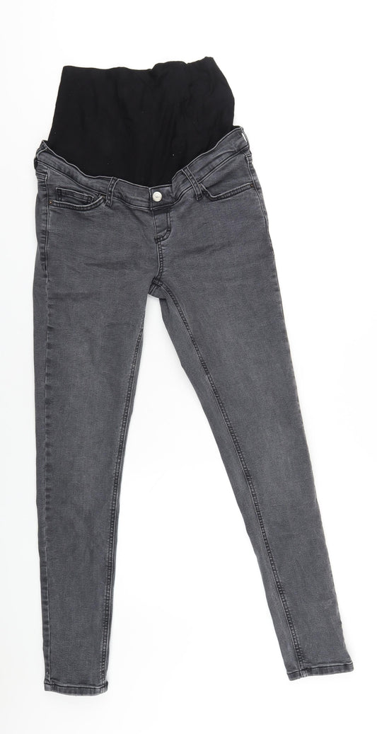 Topshop Womens Grey Cotton Skinny Jeans Size 28 in L34 in Regular