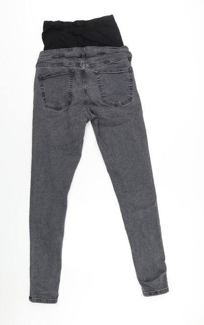 Topshop Womens Grey Cotton Skinny Jeans Size 28 in L34 in Regular
