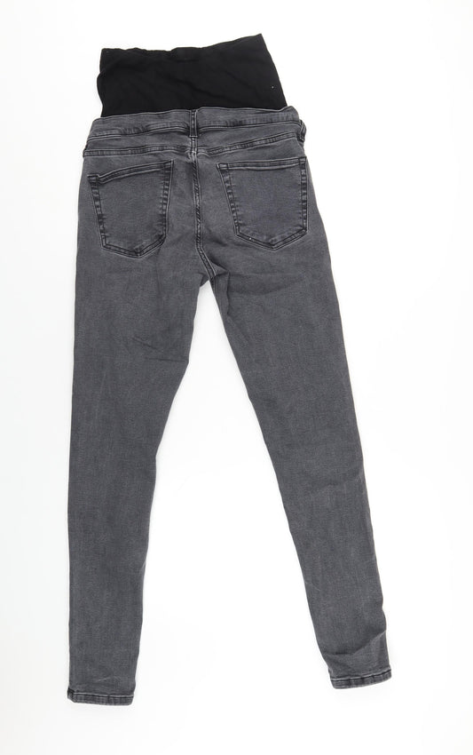 Topshop Womens Grey Cotton Skinny Jeans Size 28 in L34 in Regular