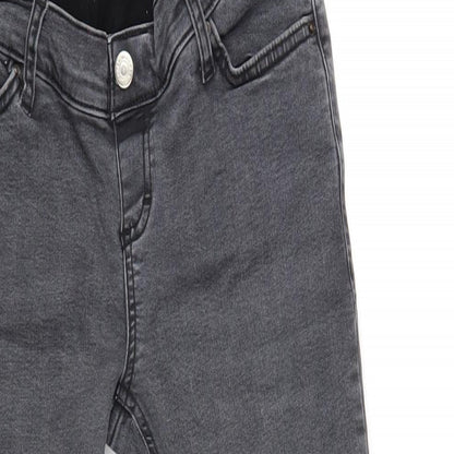 Topshop Womens Grey Cotton Skinny Jeans Size 28 in L34 in Regular