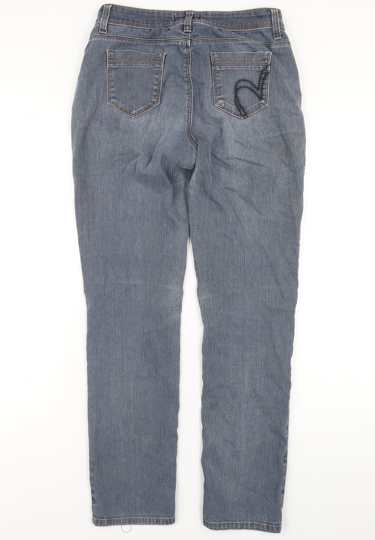 Per Una Womens Blue Cotton Mom Jeans Size 10 L31 in Regular Zip