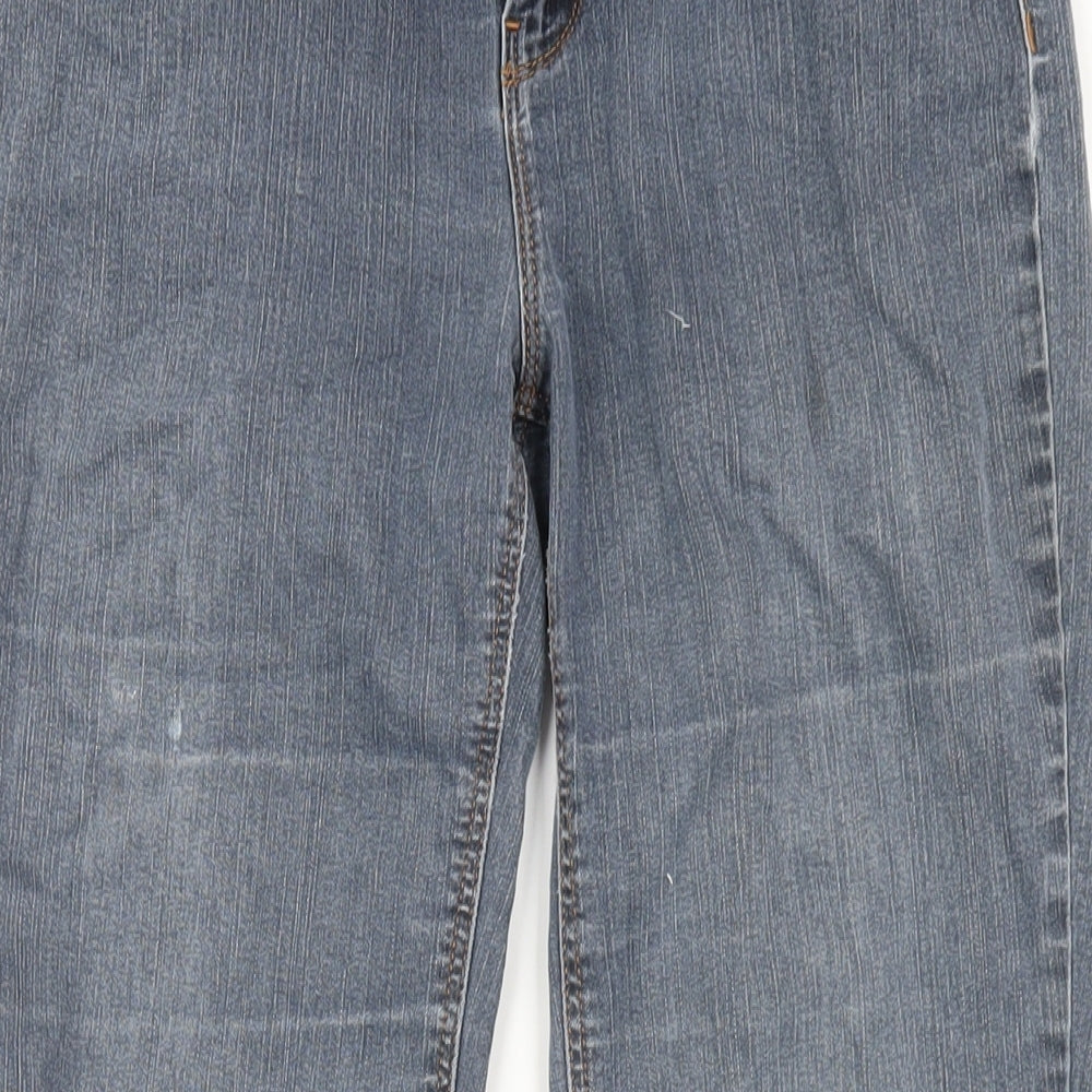 Per Una Womens Blue Cotton Mom Jeans Size 10 L31 in Regular Zip