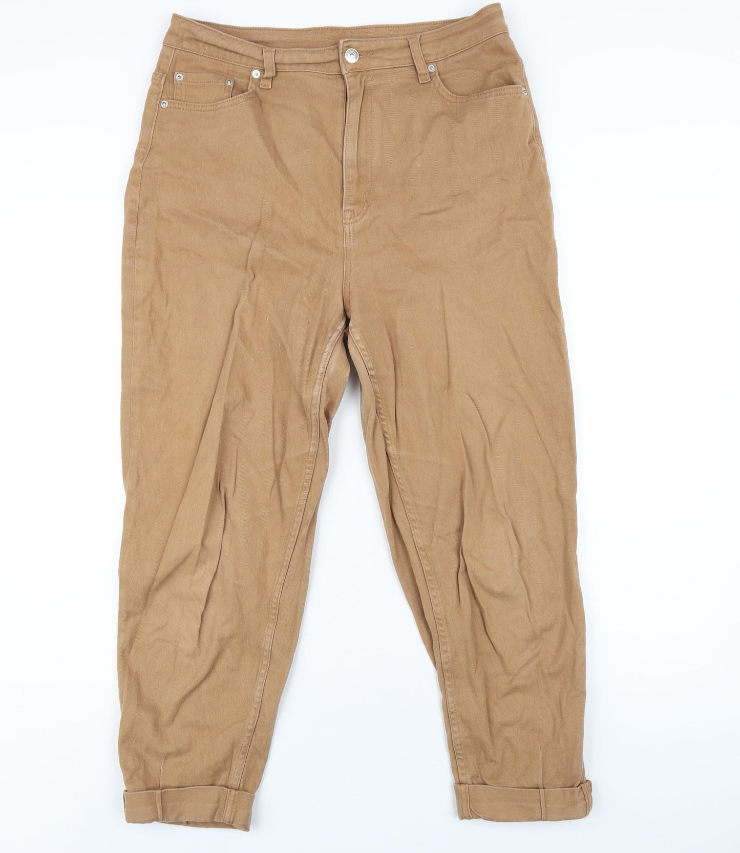 Womens UK Size 14 H&M Regular Fit Tapered Brown Jeans