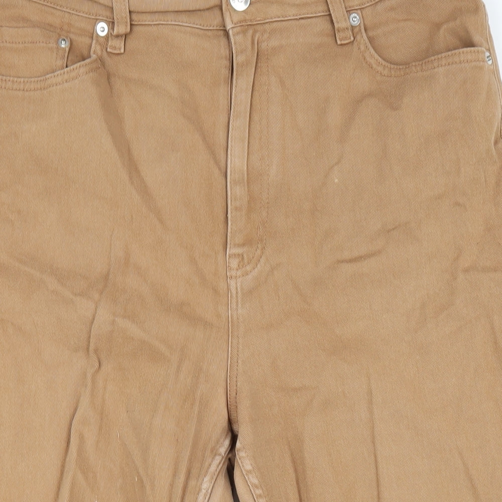 Womens UK Size 14 H&M Regular Fit Tapered Brown Jeans