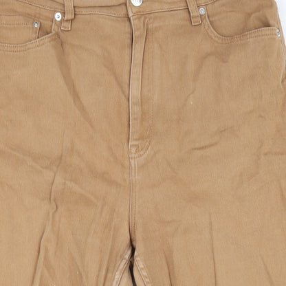 Womens UK Size 14 H&M Regular Fit Tapered Brown Jeans