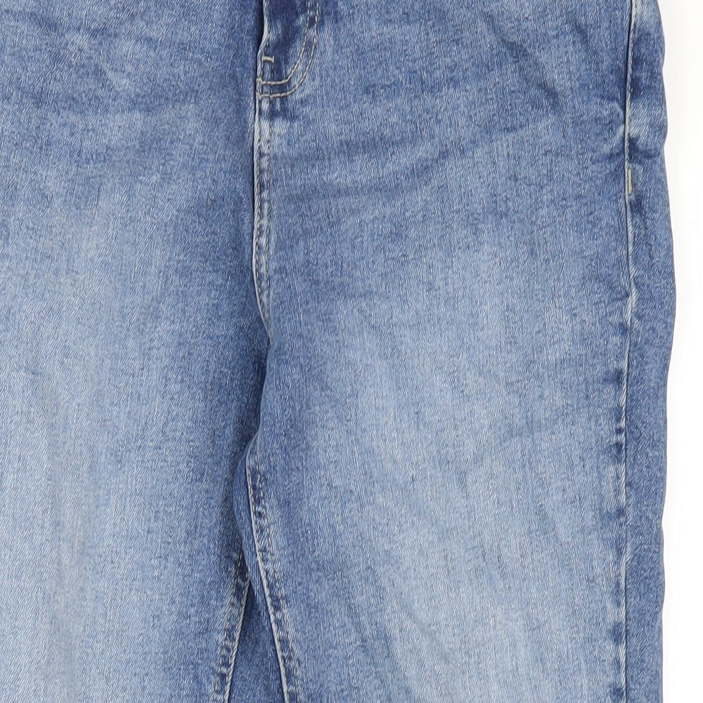 F&F Womens Blue Cotton Skinny Jeans Size 12 L30 in Regular Zip