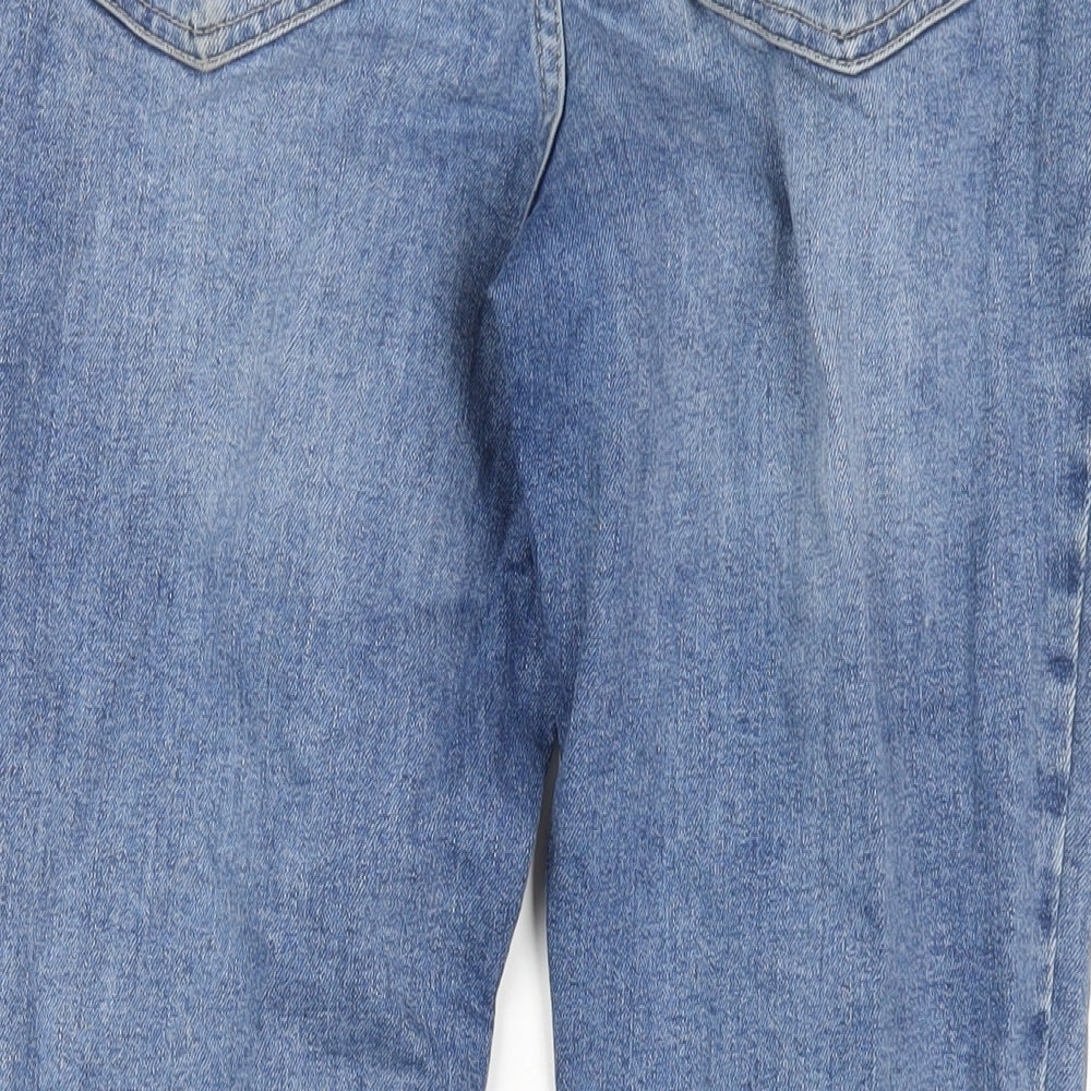F&F Womens Blue Cotton Skinny Jeans Size 12 L30 in Regular Zip