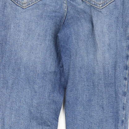 F&F Womens Blue Cotton Skinny Jeans Size 12 L30 in Regular Zip
