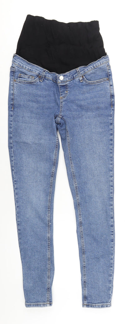 Topshop Womens Blue Cotton Skinny Jeans Size 28 in L34 in Regular