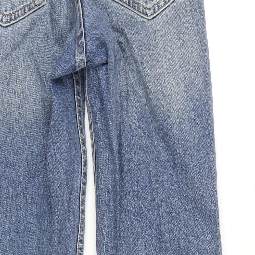 Topshop Womens Blue Cotton Straight Jeans Size 25 in L32 in Regular Zip