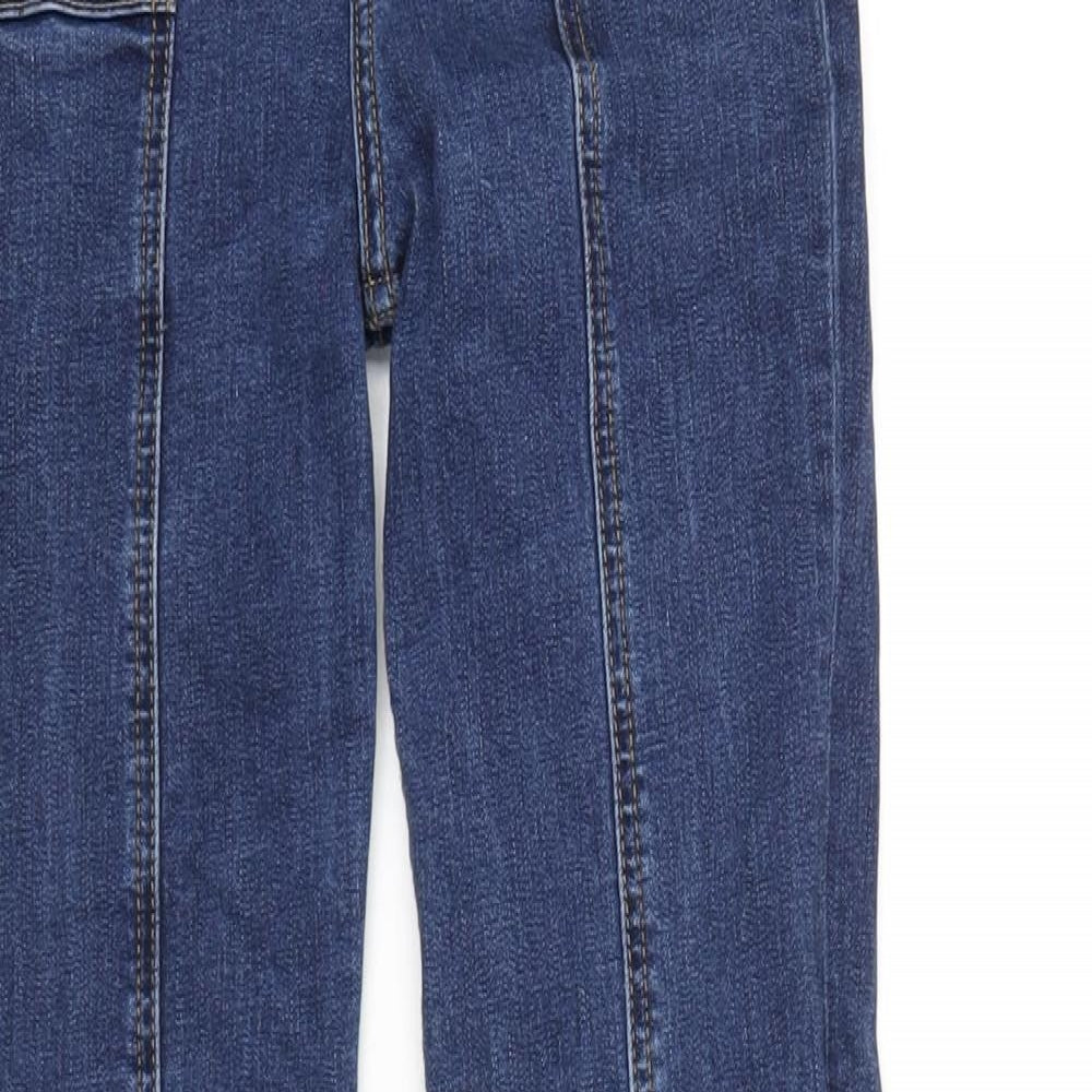 Motel Womens Blue Cotton Flared Jeans Size 2XS L30 in Regular Zip