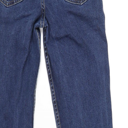 Motel Womens Blue Cotton Flared Jeans Size 2XS L30 in Regular Zip